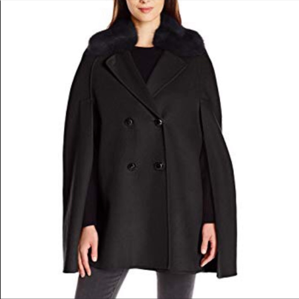 🖤Anthro NL Black Cape Winter Jacket🐆